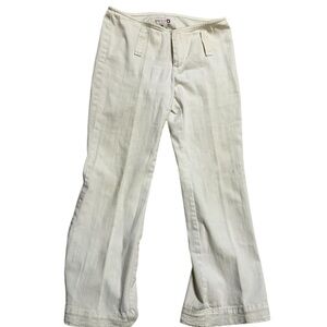 Gasoline Cream Flare Wide Leg Jeans with Relaxed Fit